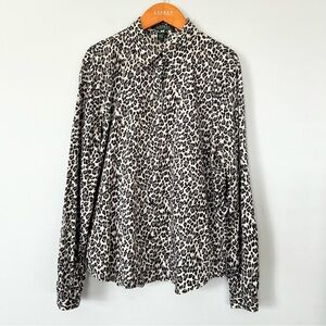 Ralph Lauren Leopard Print Button-Up Shirt Size XL